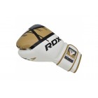 Боксови ръкавици - RDX BOXING GLOVES BGR-F7 - WHITE/GOLD - BGR-F7GL